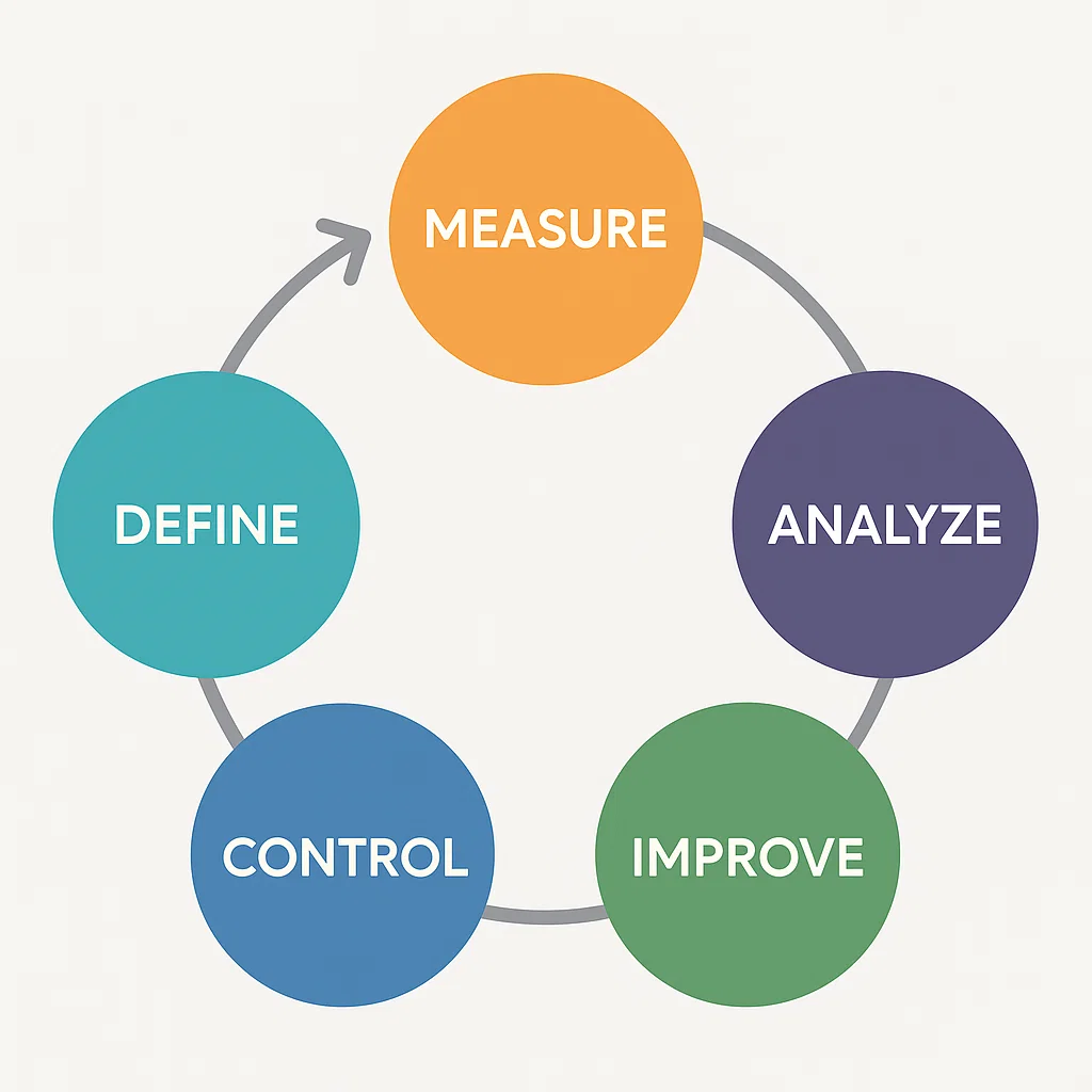 Visualisasi siklus lima tahap DMAIC