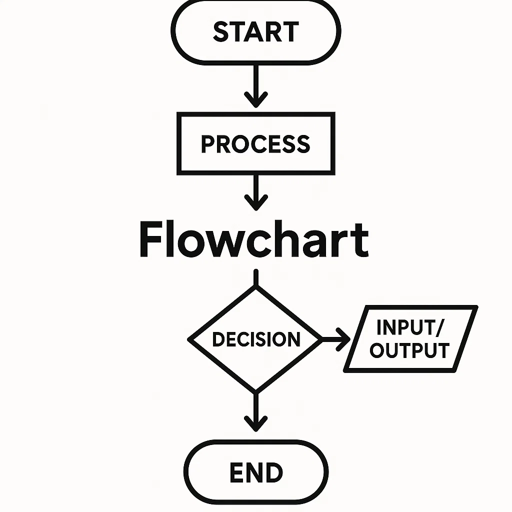 Visualisasi simbol standar dalam membuat flowchart